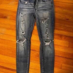American Eagle Outfitters Ripped Gray Jeggings